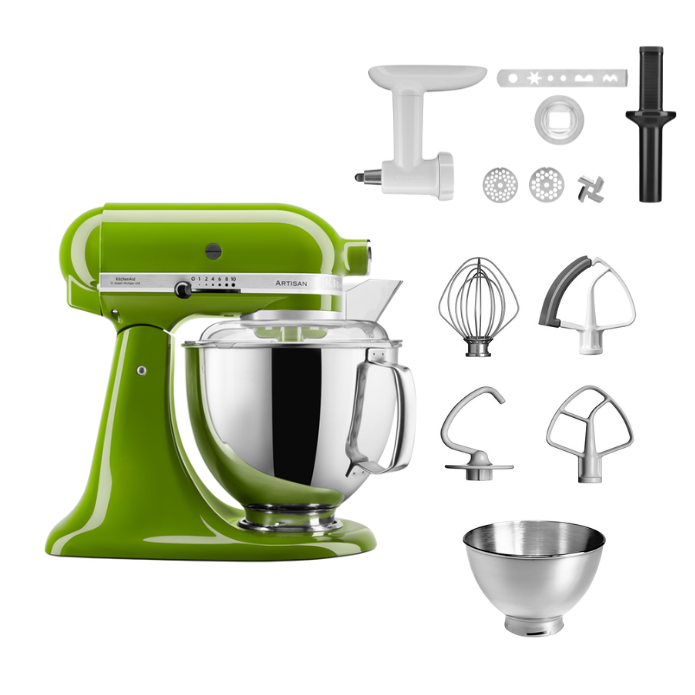 KitchenAid 4,8 L 5KSM175 Artisan Küchenmaschine Cookielover mit Fleischwolf+Spritzgebäckvorsatz