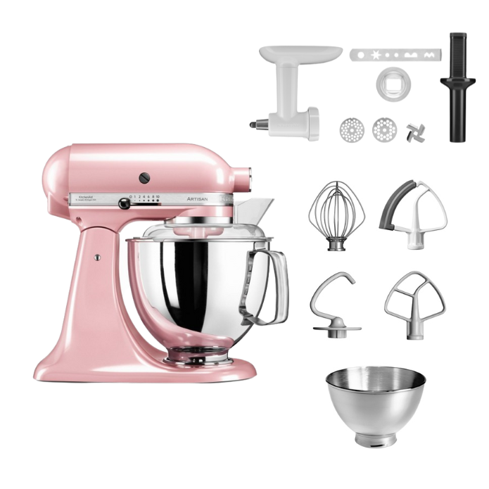KitchenAid 4,8 L 5KSM175 Artisan Küchenmaschine Cookielover mit Fleischwolf+Spritzgebäckvorsatz