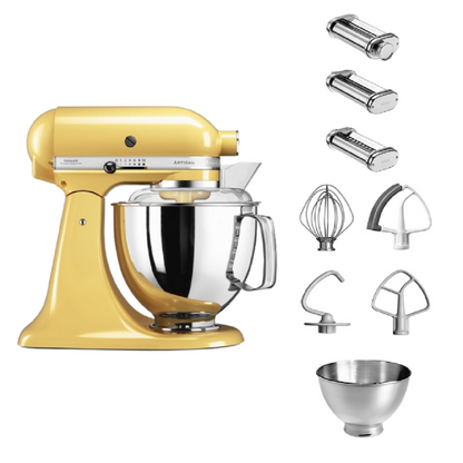 KitchenAid 4,8 L 5KSM175 Artisan Küchenmaschine Pastalover mit Nudelwalzen 3er- Set