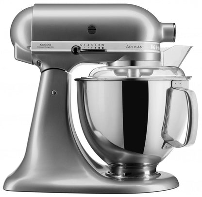 KitchenAid 4,8 L 5KSM175 Artisan Küchenmaschine Steellover mit Edelstahl-Werkzeugen
